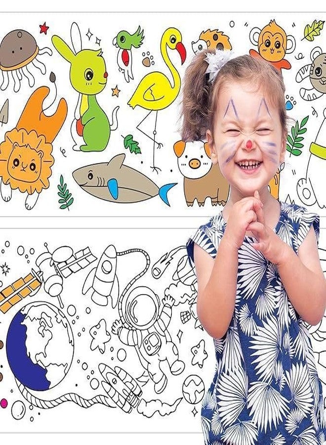 PANDANUS Drawing Paper Roll for Kids, 30x300 CM Large Poster Colouring for Markers Pencils Paints, Art Paper Crafts Sheet, Wall Floor Table Painting Colour Filling Paper, Design- Animal World Educational. A1 - Image 3
